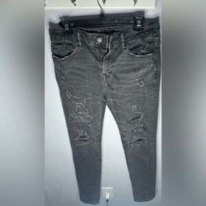 American Eagle Outfitters Men's Ripped Charcoal Jeans